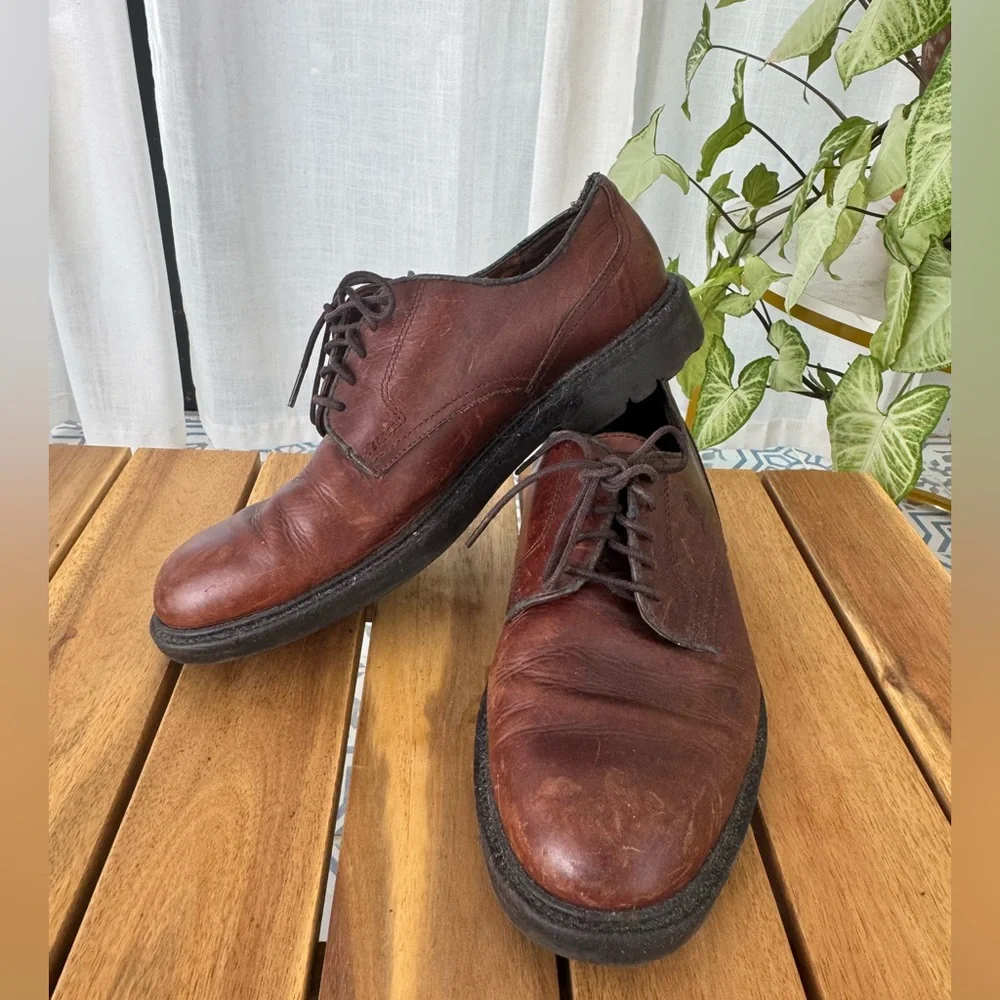 Tommy Hilfiger Brown Leather Oxford Derby Dress Shoes Men’s 10.5 M Lace Up